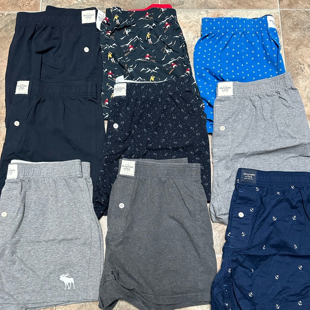 Abercrombie & Fitch boxers. 9 pair. Medium. Woven